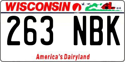 WI license plate 263NBK