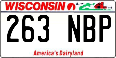 WI license plate 263NBP