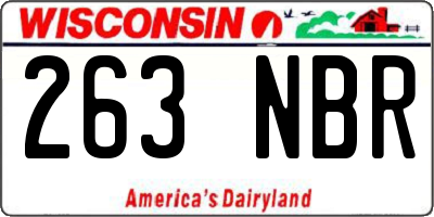 WI license plate 263NBR
