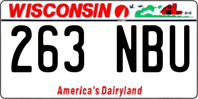 WI license plate 263NBU