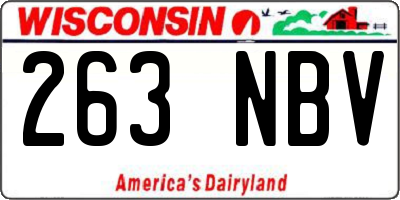 WI license plate 263NBV