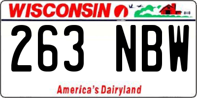 WI license plate 263NBW