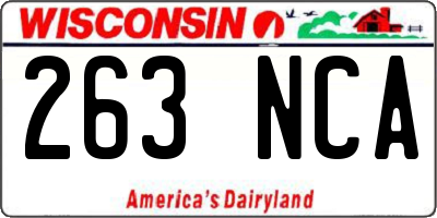 WI license plate 263NCA