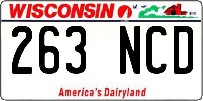 WI license plate 263NCD