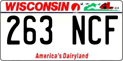 WI license plate 263NCF