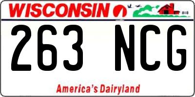 WI license plate 263NCG