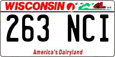 WI license plate 263NCI