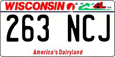 WI license plate 263NCJ
