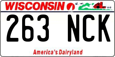 WI license plate 263NCK
