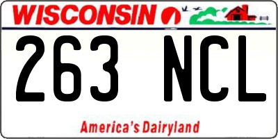WI license plate 263NCL