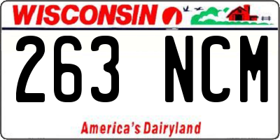 WI license plate 263NCM