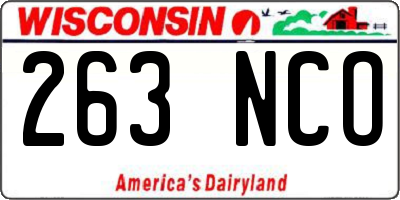 WI license plate 263NCO