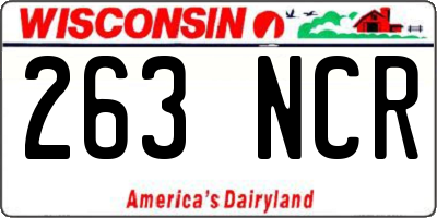 WI license plate 263NCR