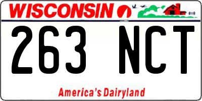 WI license plate 263NCT