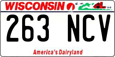 WI license plate 263NCV
