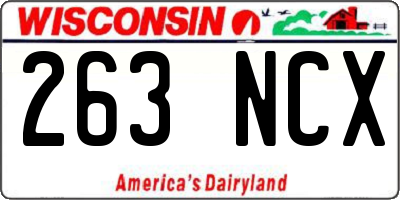 WI license plate 263NCX
