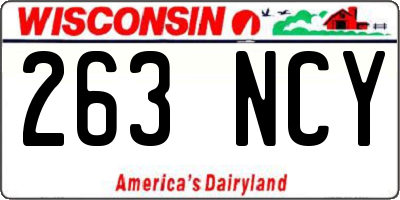 WI license plate 263NCY
