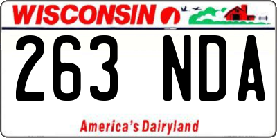 WI license plate 263NDA