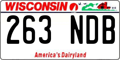 WI license plate 263NDB