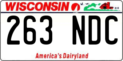 WI license plate 263NDC