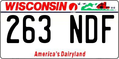 WI license plate 263NDF
