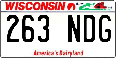 WI license plate 263NDG