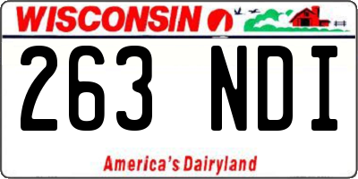 WI license plate 263NDI