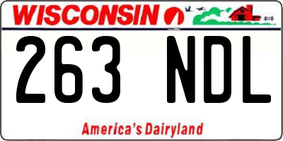 WI license plate 263NDL