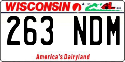 WI license plate 263NDM