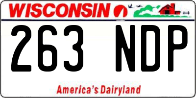 WI license plate 263NDP