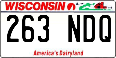 WI license plate 263NDQ