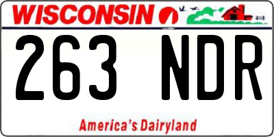 WI license plate 263NDR