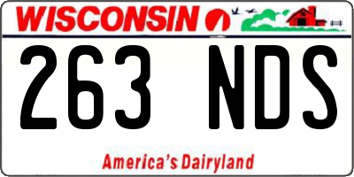WI license plate 263NDS