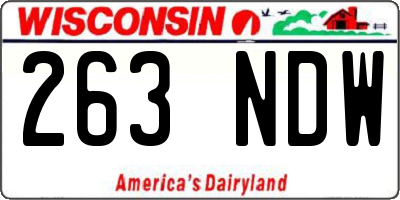 WI license plate 263NDW