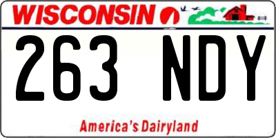 WI license plate 263NDY