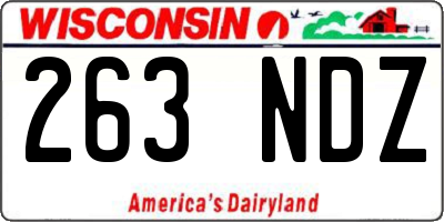 WI license plate 263NDZ