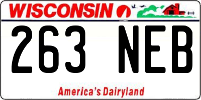 WI license plate 263NEB