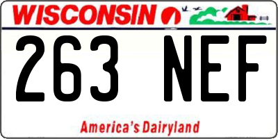 WI license plate 263NEF