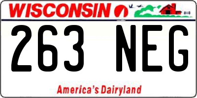 WI license plate 263NEG