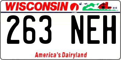 WI license plate 263NEH
