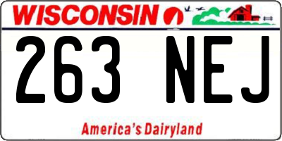 WI license plate 263NEJ