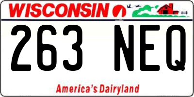WI license plate 263NEQ
