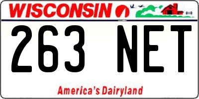 WI license plate 263NET