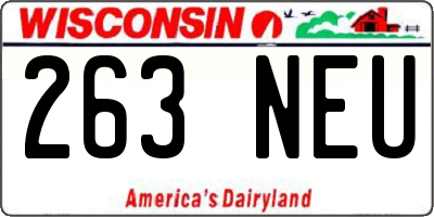 WI license plate 263NEU