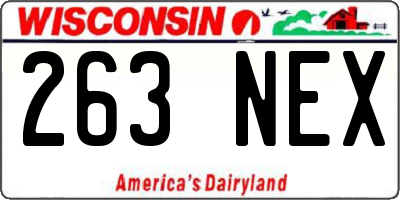 WI license plate 263NEX