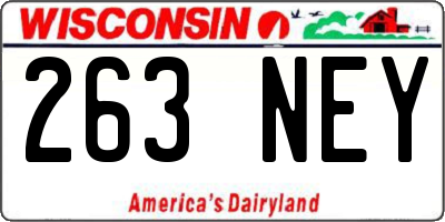 WI license plate 263NEY