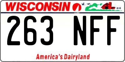 WI license plate 263NFF