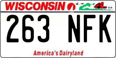 WI license plate 263NFK
