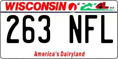 WI license plate 263NFL