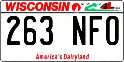 WI license plate 263NFO